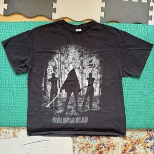 Vintage Y2K The Walking Dead Michonne Zombies Graphic Tshirt Tee Black SZ XL 90s
